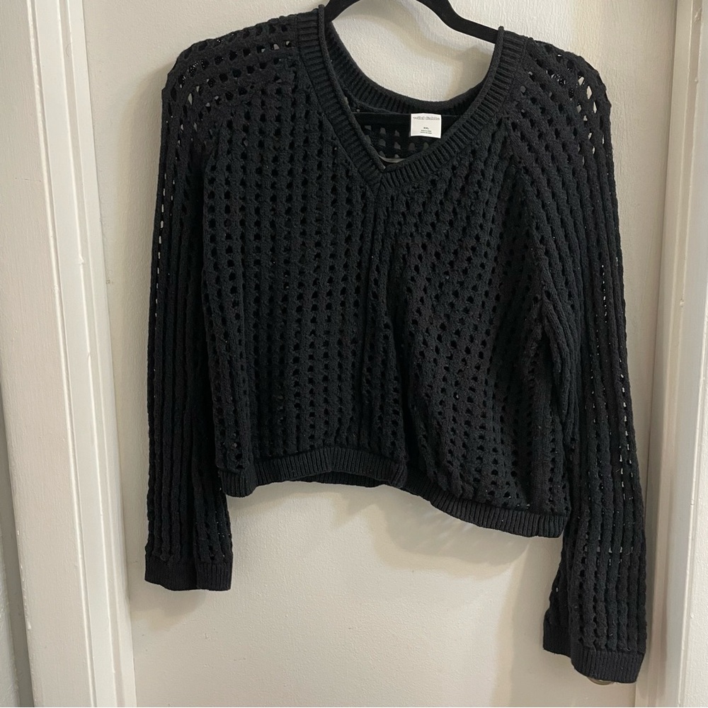 Wild Fable Black Open-Knit Sweater – Size XXL